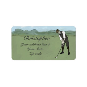 Monogrammen golfkunst etiket