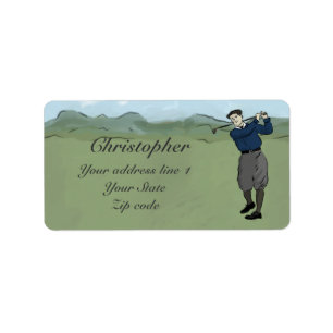 Monogrammen golfkunst etiket