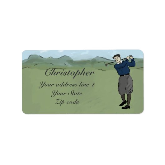 Monogrammen  golfkunst etiket (Voorkant)