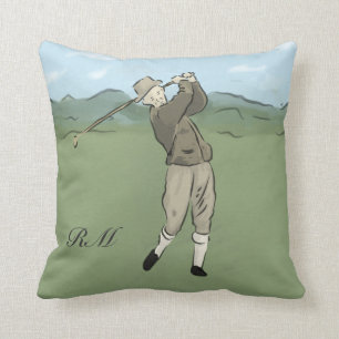Monogrammen golfkunst kussen
