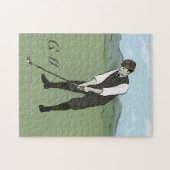 Monogrammen golfkunst legpuzzel (Horizontaal)