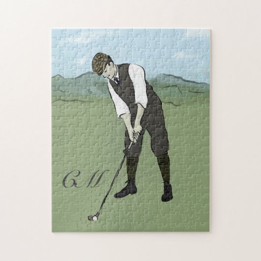 Monogrammen golfkunst legpuzzel (Verticaal)