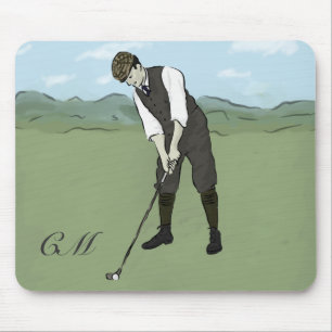 Monogrammen golfkunst muismat