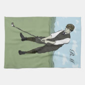Monogrammen golfkunst theedoek (Horizontaal)