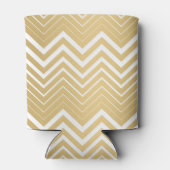 Monogrammen goud en witte zigzag Chevron Blikjeskoeler (Achterkant)