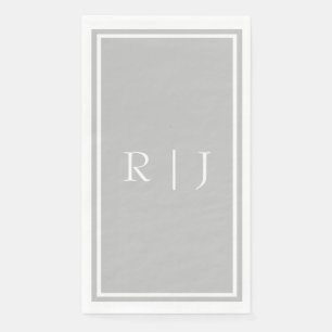 Monogrammen Grijs Wit Klasse Trend Huwelijk Servet