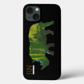 monogrammen groene rhino Case-Mate iPhone case (Achterkant)