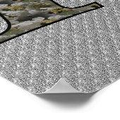 Monogrammen Initiaal F Hydrangea Floral Poster (Hoek)