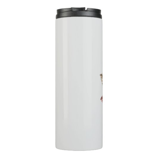 Monogrammen Initiaal I Pink Boho Girly Floral Thermosbeker (Achterkant)