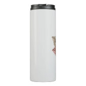 Monogrammen Initiaal K Roze Boho Floral Thermosbeker (Achterkant)