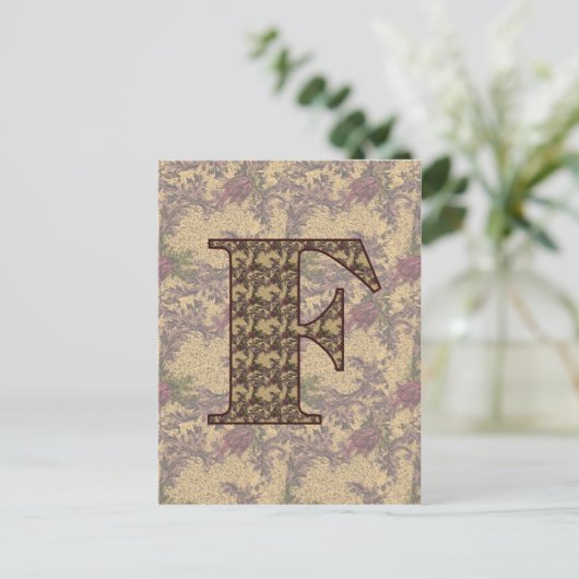 Monogrammen Initiaal van Elegant Floral Briefkaart (Staand voorkant)