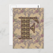 Monogrammen Initiaal van Elegant Floral Briefkaart (Voorkant / Achterkant)