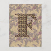 Monogrammen Initiaal van Elegant Floral Briefkaart (Voorkant)