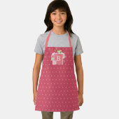 Monogrammen Initiaal Waterverf Roze koraal Schort (Insitu)