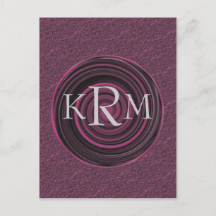 Monogrammen Initialen Plum Swirls Briefkaart