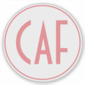 Monogrammen Initialen Roze White Kiss Cut Sticker (Voorkant)