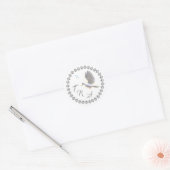 Monogrammen katholieke duif & waterslaafs ronde sticker (Envelop)