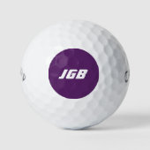 Monogrammen Kies uw kleurenachtergrond Golfballen (Voorkant)