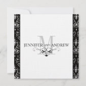 Monogrammen Kroonluchter Save the Date Aankondigin (Achterkant)