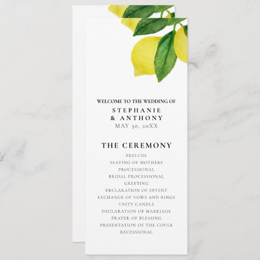 Monogrammen Lemon Branch Greenery De perfecte matc Programma (Voorkant / Achterkant)