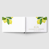 Monogrammen Lemon Citrus Branch Greenery Wedding Gastenboek (Volledig)