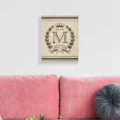 Monogrammen Logo Burlap Kijk Canvas afdrukken (Insitu (Woonkamer))