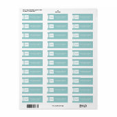 Monogrammen modern lichtblauw en wit 2 etiket (Full Sheet)