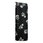 Monogrammen Naam & Initiaal Blauw Geel Thermosbeker (Geroteerd rechts)