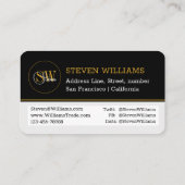 Monogrammen Naam & Moderne Handtekening / QR-code Visitekaartje (Achterkant)