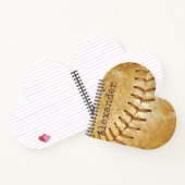 Monogrammen Naam  Sport Baseball Notitieboek (Binnen)