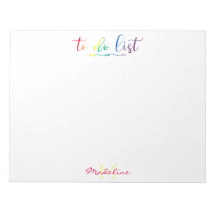 monogrammen om een lijst van moderne regenboog te notitieblok