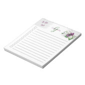 Monogrammen om een lijst van Paarse Waterverf te m Notitieblok (Gedraaid)