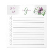 Monogrammen om een lijst van Paarse Waterverf te m Notitieblok (Voorkant)