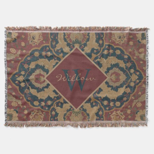 Monogrammen oost-Perzisch Rode Patroon Deken (Voorkant)