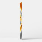 Monogrammen Oranje Grijze Metallic Fractal Case-Mate iPhone Case (Achterkant / Rechts)