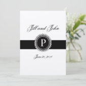 Monogrammen P Wedding Invitations Gold Fleur de Li Kaart (Staand voorkant)