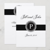 Monogrammen P Wedding Invitations Gold Fleur de Li Kaart (Voorkant / Achterkant)