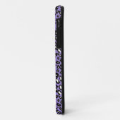 Monogrammen Paars Black White Leopard Pattern Case-Mate iPhone Case (Achterkant/links)