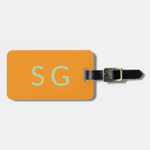 Monogrammen Pompoen Oranje Groen Herfst Cadeau Fav Bagagelabel