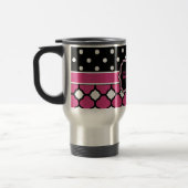 Monogrammen Quatrefoil Lattice Polka Dot Reisbeker (Links)