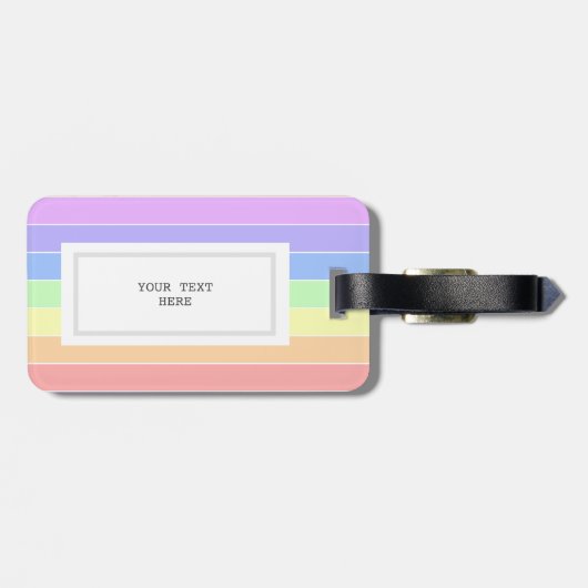 Monogrammen regenboogkleurig StripesPatroon Bagagelabel (Achterkant horizontaal)