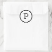 Monogrammen Ronde Sticker (Tas)
