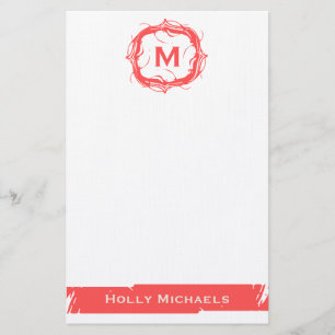 monogrammen - Rood Briefpapier