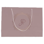 Monogrammen Roos Gold Elegant Sjabloon Groot Cadeauzakje (Achterkant)