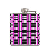 Monogrammen roze en zwarte spelden heupfles (Achterkant)