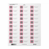 Monogrammen roze witte poka dot Pattern Etiket (Full Sheet)