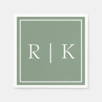 Monogrammen Sage Green Eenvoudige Minimalistische