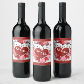 Monogrammen Set van Eten en Drinken Labels voor Ko Wijn Etiket (Flessen)