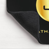 Monogrammen Sjabloon Elegant Black en Gold Muismat (Hoek)