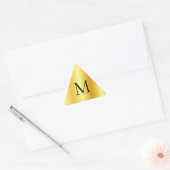 Monogrammen Sjabloon Faux Gold Modern Elegant Driehoek Sticker (Envelop)